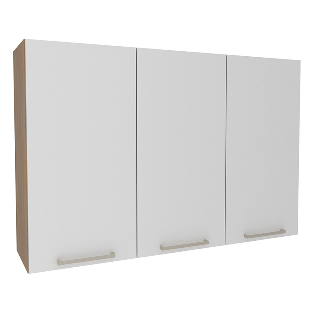 Armario Aereo 3 Portas 120 cm MDP CZ3109 Freijo Branco Tecno Mobili