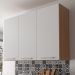 Armario Aereo 3 Portas 120 cm MDP CZ3109 Freijo Branco Tecno Mobili