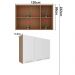 Armario Aereo 3 Portas 120 cm MDP CZ3109 Freijo Branco Tecno Mobili