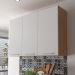 Armario Aereo 3 Portas 120 cm MDP CZ3109 Freijo Branco Tecno Mobili