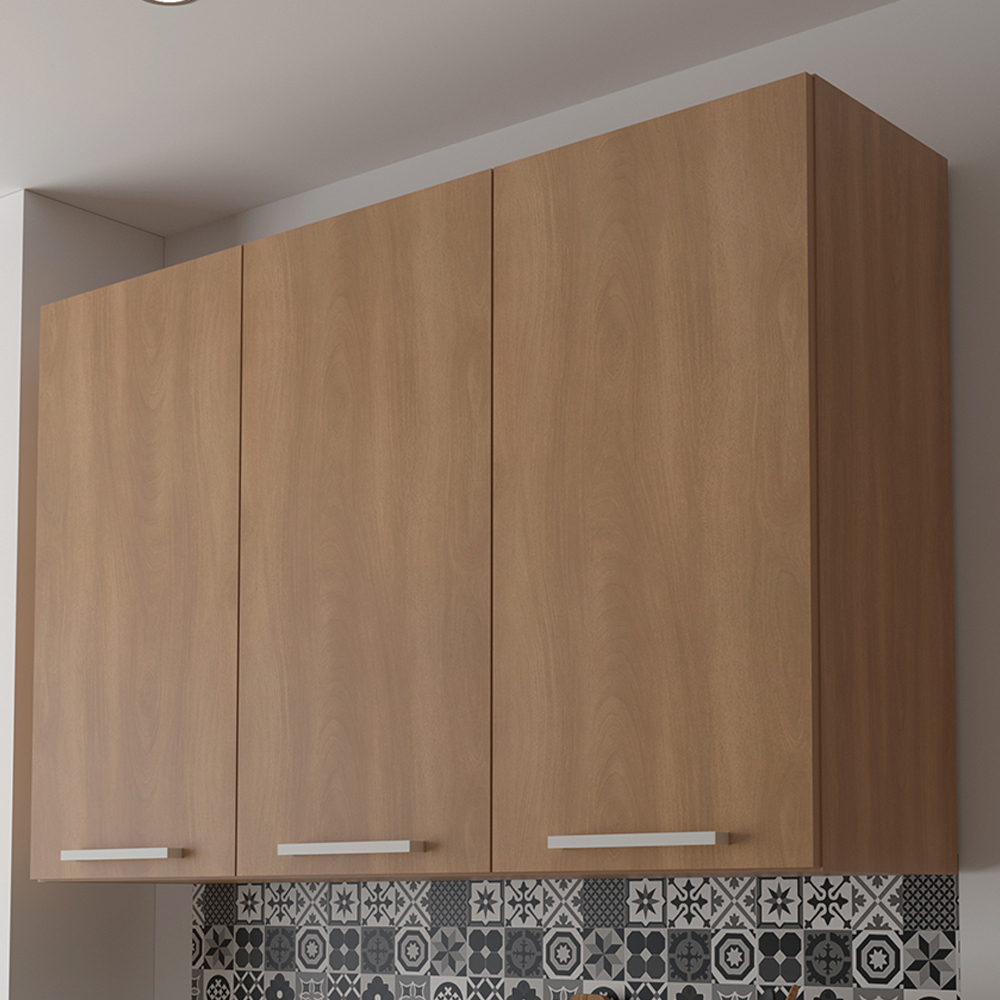 Armario Aereo 3 Portas 120 cm MDP CZ3109 Freijo Tecno Mobili