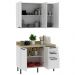 Armario Aereo Balcao Com Tampo MDF 120 cm CZ33 Branco Carvalho Tecno Mobili