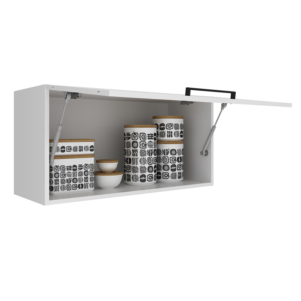 Armario Aereo Basculante 1P 80 cm MDF CZ3316 Branco Tecno Mobili