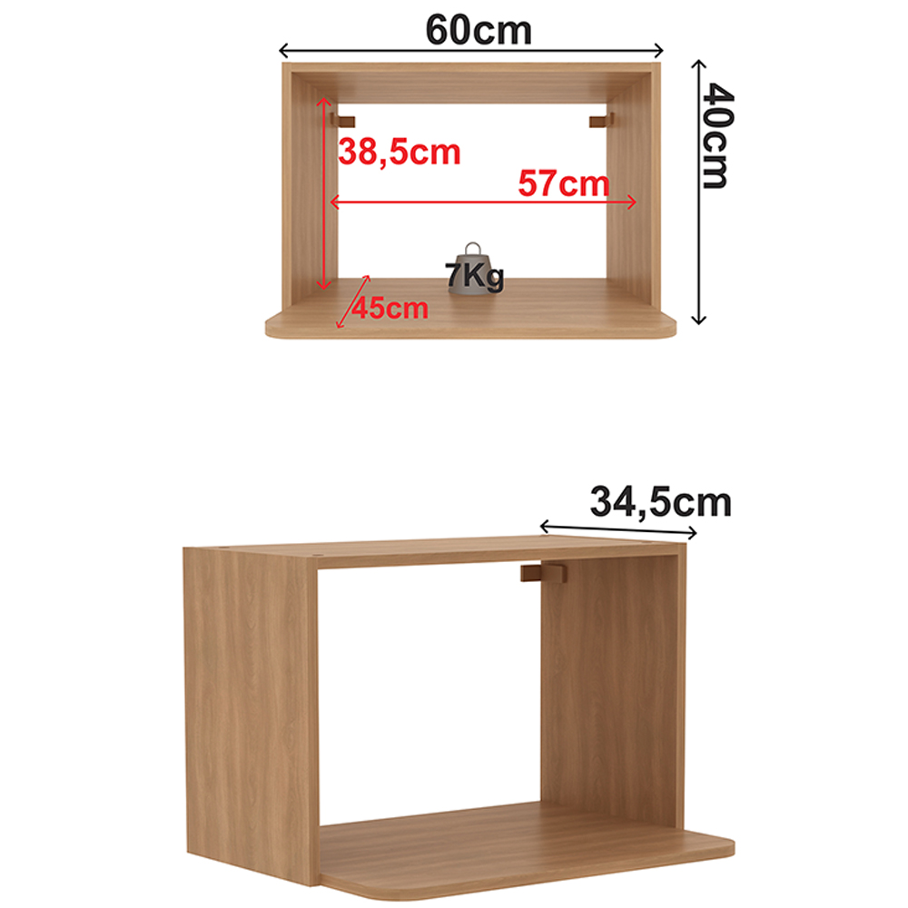 Armario Aereo Nicho Microondas 60 cm MDP CZ3103 Freijo Tecno Mobili
