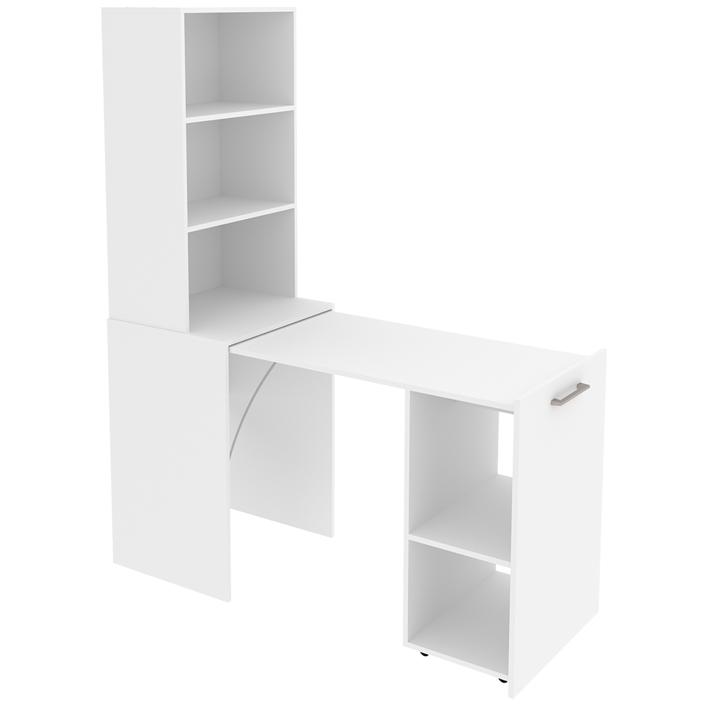 Armario Escrivaninha Multiuso Retratil 5 nicho ME4171 Branco Tecno Mobili