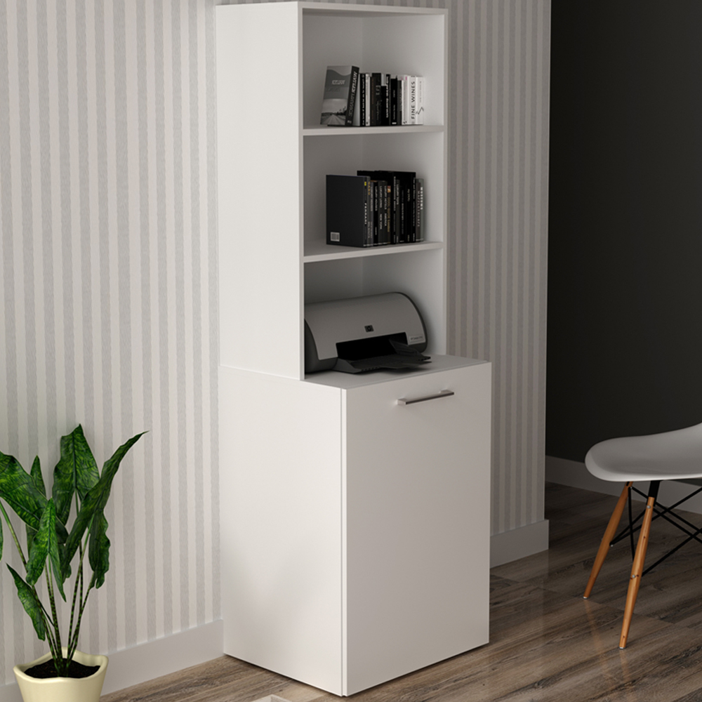 Armario Escrivaninha Multiuso Retratil 5 nicho ME4171 Branco Tecno Mobili