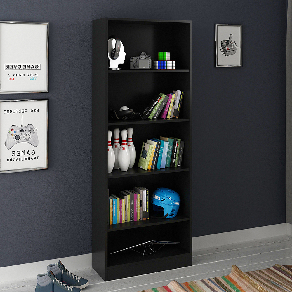 Armario Estante Multiuso 5 Prateleira ME4141 Preto Tecno Mobili