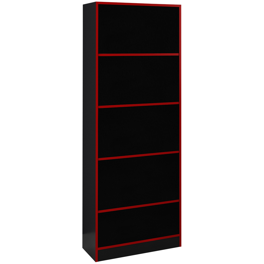 Armario Estante Multiuso 5 Prateleira ME4141 Preto Vermelho Tecno Mobili