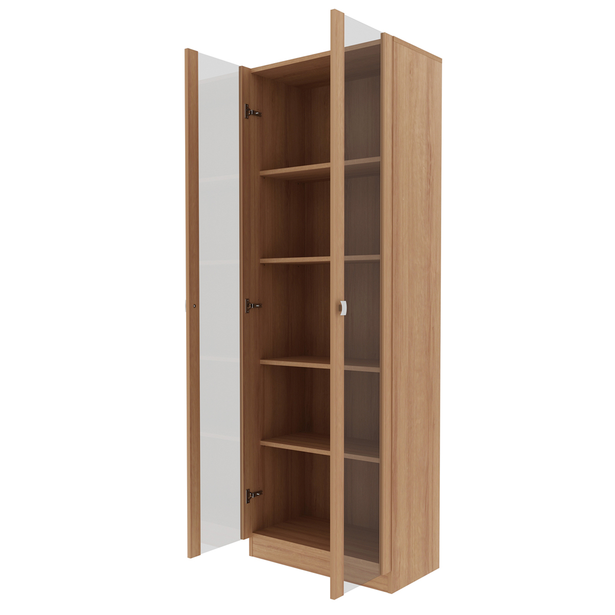 Armario Para Escritorio 2 Portas De Vidro ME4115 Amendoa Tecno Mobili