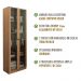Armario Para Escritorio 2 Portas De Vidro ME4115 Amendoa Tecno Mobili