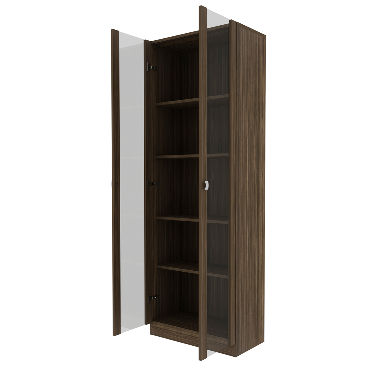 Armario Para Escritorio 2 Portas De Vidro ME4115 Nogal Tecno Mobili