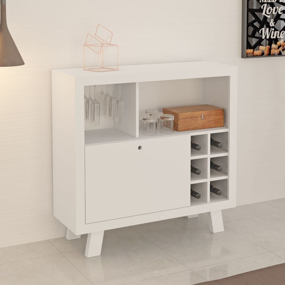 Balcão Adega 1 Porta AD5002 Branco - Tecno Mobili