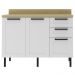 Balcão Com Tampo 120 cm MDF 2P 3G Branco Carvalho Tecno Mobili