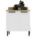 Balcão Com Tampo 80 cm 2 Portas MDF Branco Tecno Mobili
