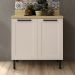 Balcão Com Tampo 80 cm 2 Portas MDF Branco Tecno Mobili