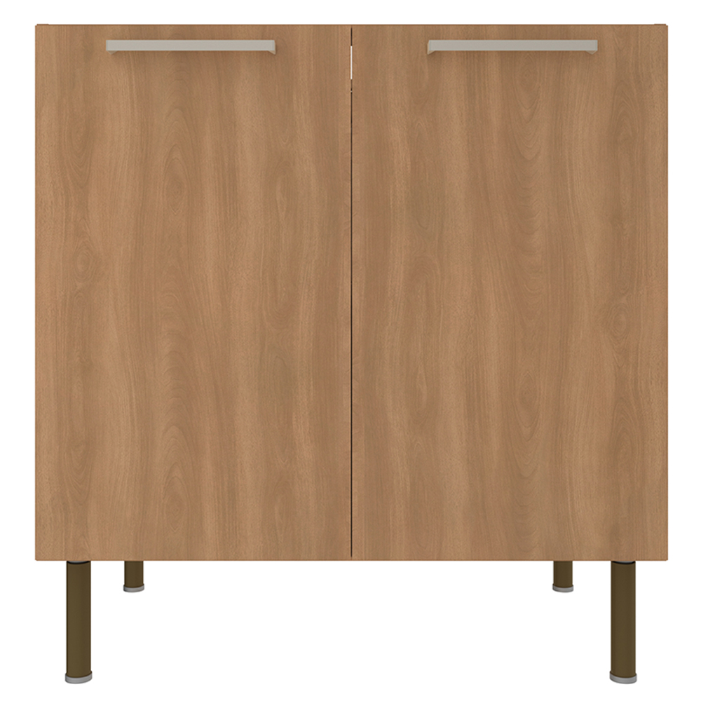 Balcão Com Tampo 80 cm 2P MDP Marmore Branco Freijo Tecno Mobili