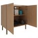 Balcão Com Tampo 80 cm 2P MDP Marmore Branco Freijo Tecno Mobili