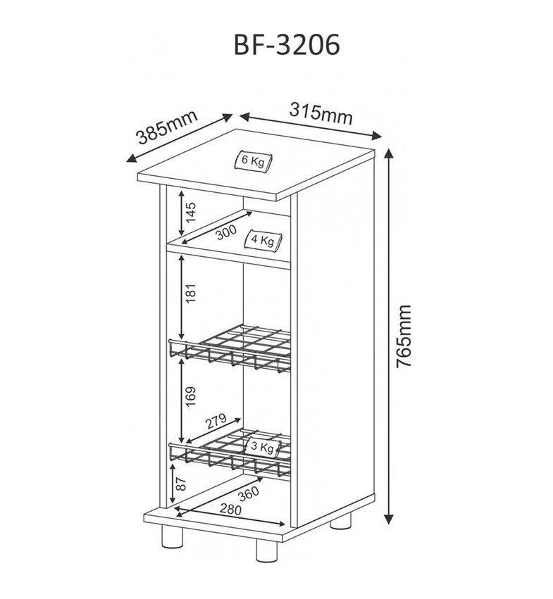 Balcão Fruteira BF3206 Branco - Tecno Mobili