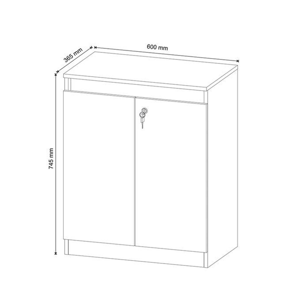 Balcão Para Escritório 2 Portas ME4149 Nogal - Tecno Mobili