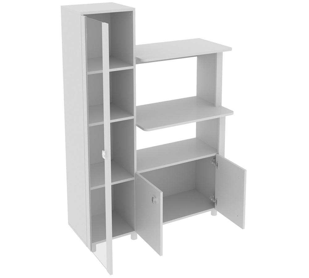 Balcão Para Forno E Microondas 03 Portas BL3304 Branco Tecno Mobili