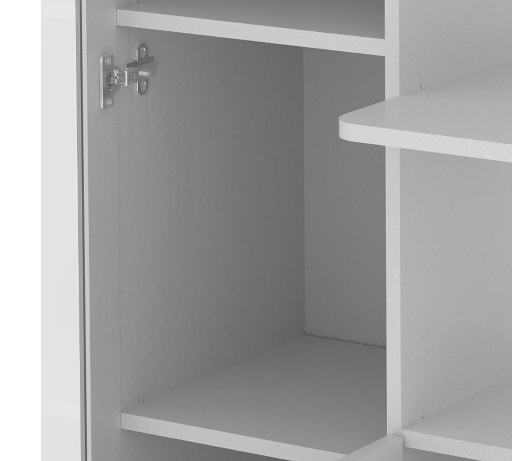 Balcão Para Forno E Microondas 03 Portas BL3304 Branco Tecno Mobili