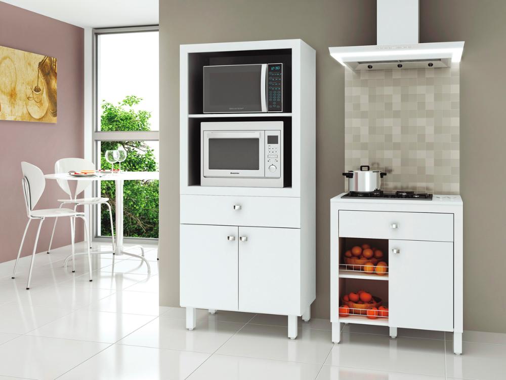 Balcão Para Forno e Microondas BL3305 Branco Tecno Mobili
