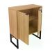 Balcao 02 Portas Com Chave Pes Tubular ME4154 Amendoa Preto Tecno Mobili