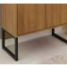 Balcao 02 Portas Com Chave Pes Tubular ME4154 Amendoa Preto Tecno Mobili