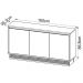 Balcao Buffet 03 Portas 160cm BB2611 Natural Palha Tecno Mobili