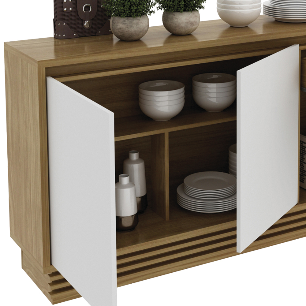 Balcao Buffet 3 Portas 160 cm BB2610 Natural Off White Tecno Mobili