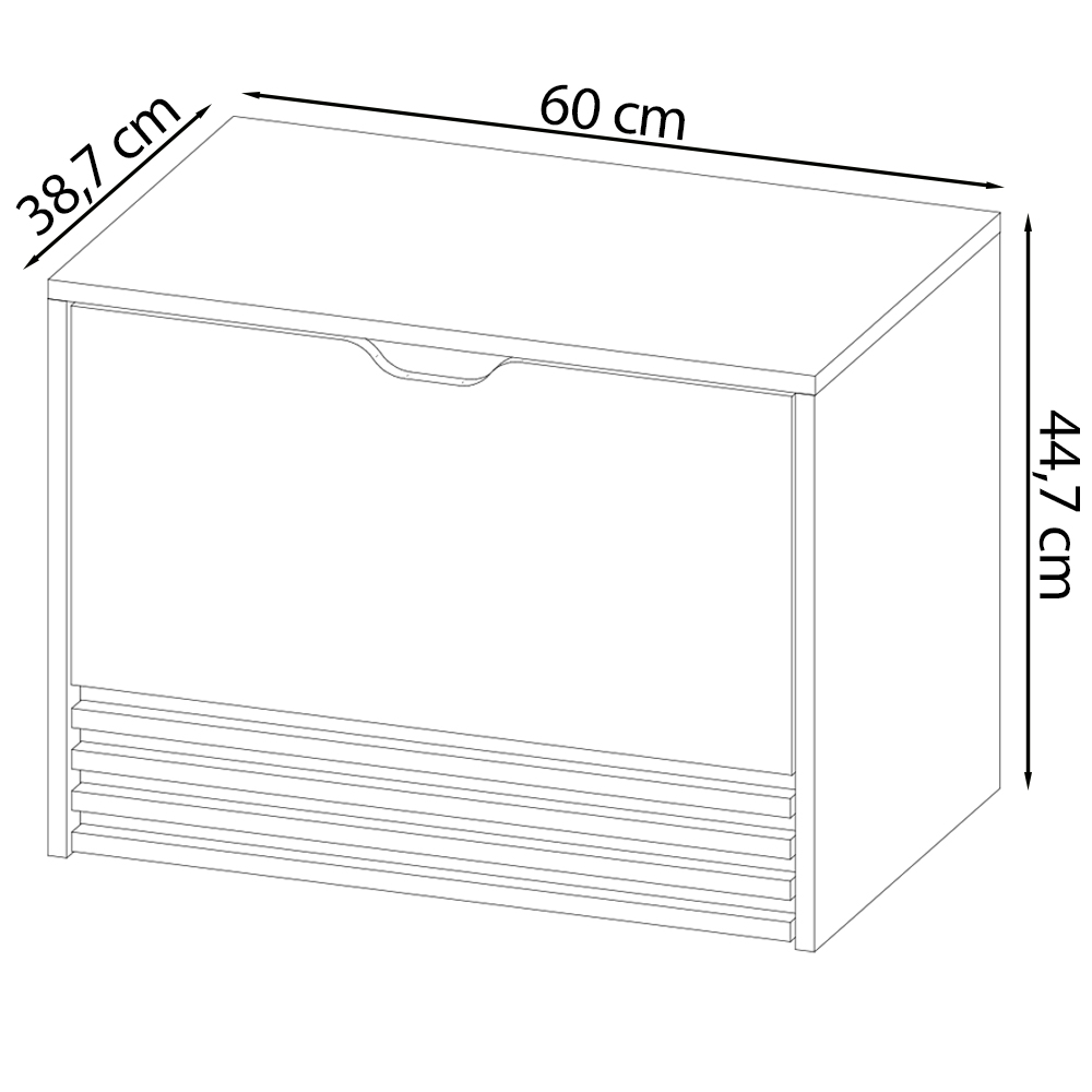 Balcao Gabinete 1 Gaveta Ripada BN3613 Amendoa Marmore Lunar Tecno Mobili