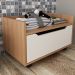 Balcao Gabinete 60 cm 1 Gaveta e 4 Rodizios BN3647 Amendoa Branco Tecno Mobili