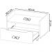 Balcao Gabinete 60 cm 1 Gaveta e 4 Rodizios BN3647 Amendoa Branco Tecno Mobili