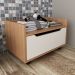 Balcao Gabinete 60 cm 1 Gaveta e 4 Rodizios BN3647 Amendoa Branco Tecno Mobili
