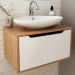 Balcao Gabinete 60 cm 1 Porta Basculante BN3646 Amendoa Branco Tecno Mobili
