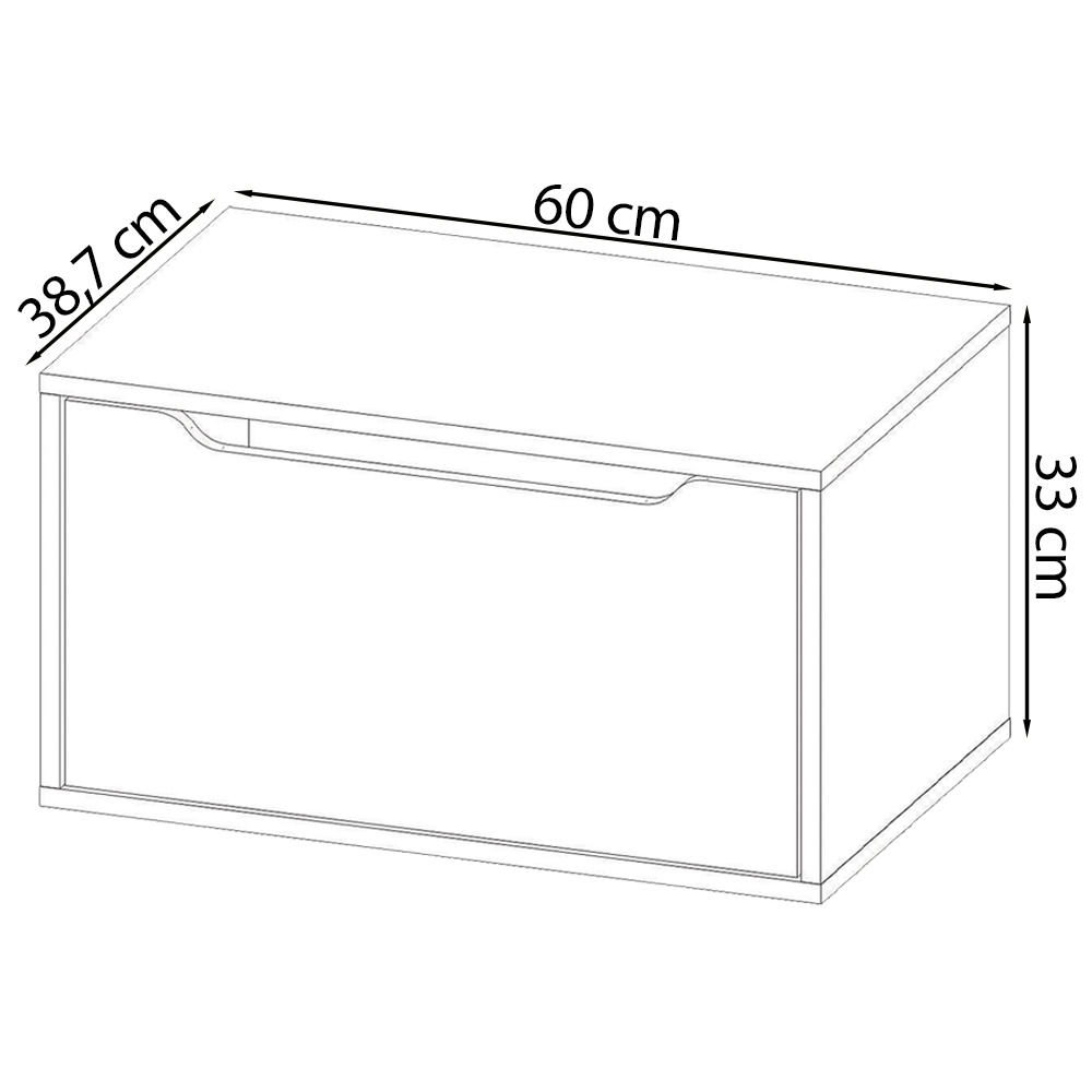 Balcao Gabinete 60 cm 1 Porta Basculante BN3646 Amendoa Branco Tecno Mobili