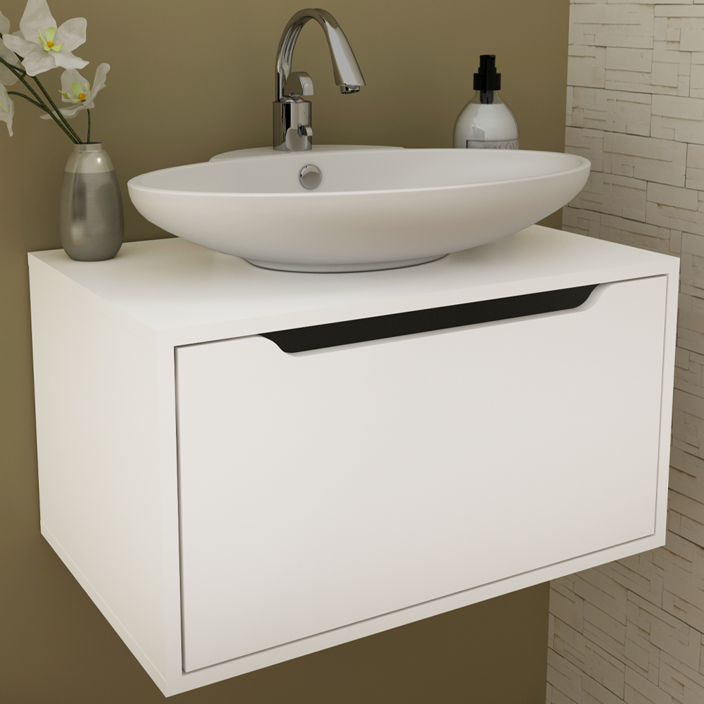 Balcao Gabinete 60 cm 1 Porta Basculante BN3646 Branco Tecno Mobili