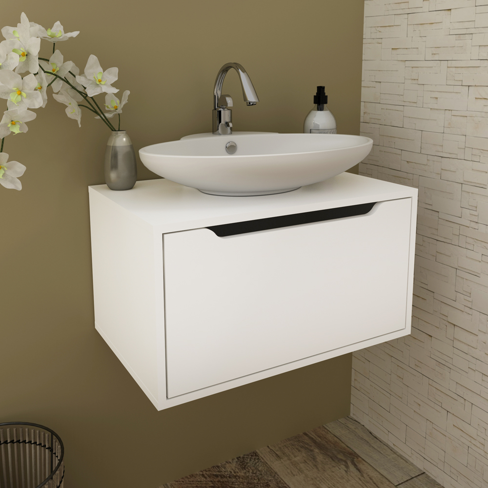 Balcao Gabinete 60 cm 1 Porta Basculante BN3646 Branco Tecno Mobili