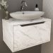 Balcao Gabinete 60 cm 1 Porta Basculante BN3646 Marmore Branco Tecno Mobili