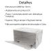Balcao Gabinete 60 cm 1 Porta Basculante BN3646 Marmore Branco Tecno Mobili