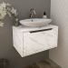 Balcao Gabinete 60 cm 1 Porta Basculante BN3646 Marmore Branco Tecno Mobili