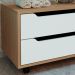 Balcao Gabinete Com 2 Gavetas e 4 Rodizios BN3643 Amendoa Branco Tecno Mobili