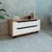 Balcao Gabinete Com 2 Gavetas e 4 Rodizios BN3643 Amendoa Branco Tecno Mobili