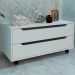 Balcao Gabinete Com 2 Gavetas e 4 Rodizios BN3643 Branco Tecno Mobili