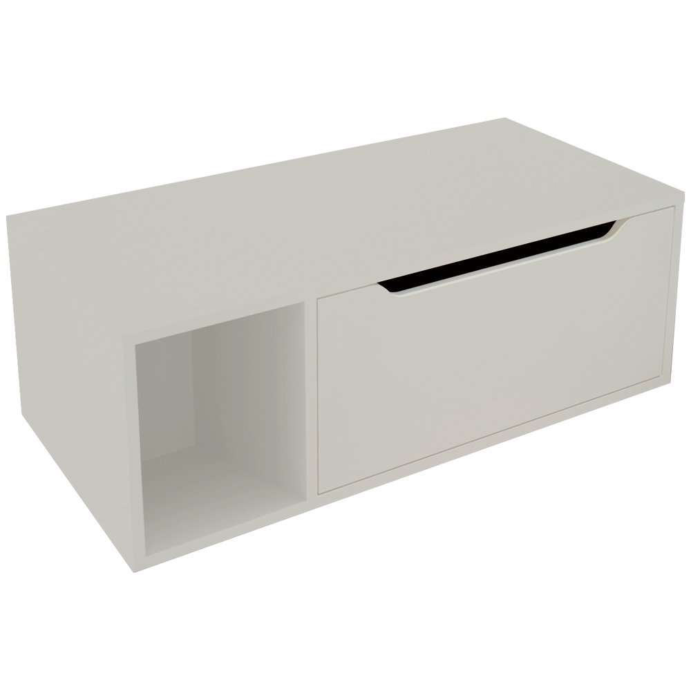 Balcao Gabinete Para Banheiro 1 Porta BN3644 Branco Tecno Mobili