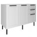 Balcao Para Pia Sem Tampo 120 cm MDF 2P 3G CZ3300 Branco Tecno Mobili