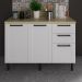 Balcao Para Pia Sem Tampo 120 cm MDF 2P 3G CZ3300 Branco Tecno Mobili