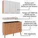 Balcao Tampo Armario Aereo 120 cm CZ31 Freijo Branco Marmore Branco Tecno Mobili
