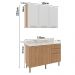Balcao Tampo Armario Aereo 120 cm CZ31 Freijo Branco Marmore Branco Tecno Mobili