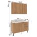 Balcao Tampo Armario Aereo 120 cm CZ31 Freijo Marmore Branco Tecno Mobili 